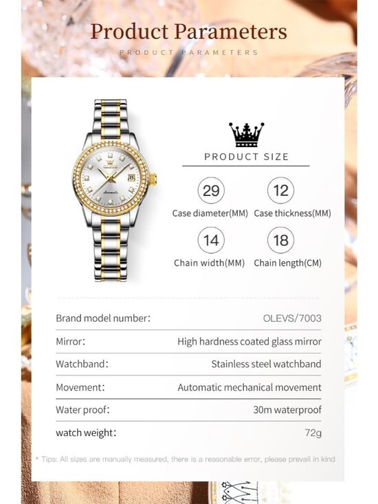 Women\'s White Automatic Diamond Luxury Mechanical Stainless Steel Wrist Watches main image 3